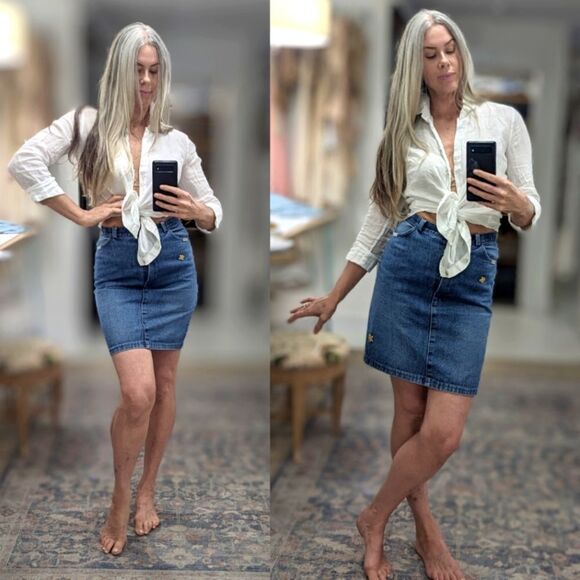 Vintage Denim Mini Skirt - Picture 1 of 6